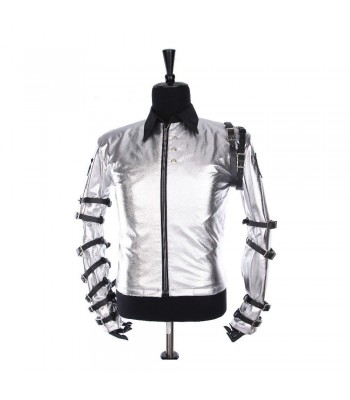 MJ Men Punk Classic Bad Tour Jacket Silver Bodysuit jacket 